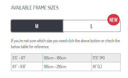 Prime "L" Frame Size